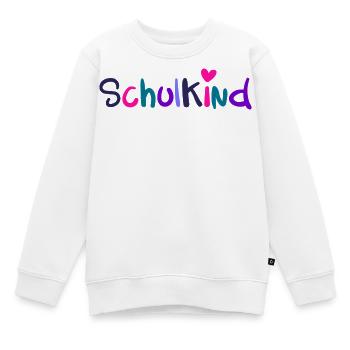 Schulkind Herz Schriftzug Einschulung Bunt - Kinder Premium Organic Sweatshirt - Weiß - Vorne - AI Model Kid Male (0cm)