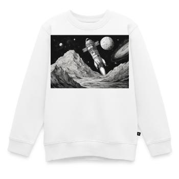 Rakete Mond All Start Abflug zukunft Mars sci-fi  - Kinder Premium Organic Sweatshirt - Weiß - Vorne - AI Model Kid Male (0cm)