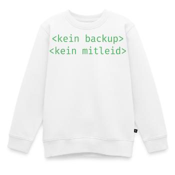 No Ticket No Support Informatiker IT Administrator - Kinder Premium Organic Sweatshirt - Weiß - Vorne - AI Model Kid Male (0cm)