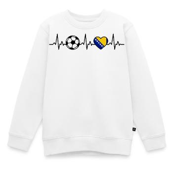 Bosnien und Herzegowina Fußball Herzschlag  - Kinder Premium Organic Sweatshirt - Weiß - Vorne - AI Model Kid Male (0cm)