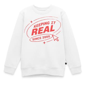 Real 2000s Retro Badge - Kinder Premium Organic Sweatshirt - Weiß - Vorne - AI Model Kid Male (0cm)