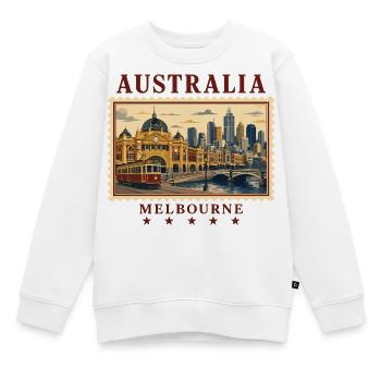 Australien Melbourne Vintage Reise - Kinder Premium Organic Sweatshirt - Weiß - Vorne - AI Model Kid Male (0cm)