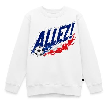 Allez France : motif de fan de football - Sweat Premium enfant bio - blanc - Devant - AI Model Kid Male (0cm)