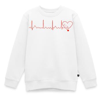 Conception du battement cardiaque avec stéthoscope - Sweat Premium enfant bio - blanc - Devant - AI Model Kid Male (0cm)