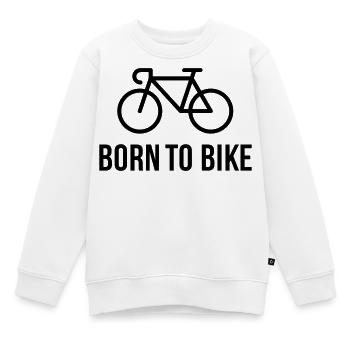 Born To Bike (Cyclist / Bike / Road Bike / B) - Kids Premium Organic Sweatshirt - white - Front - AI Model Kid Male (0cm)