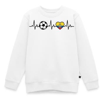 Ecuador Fußball Herzschlag Ecuador - Kinder Premium Organic Sweatshirt - Weiß - Vorne - AI Model Kid Male (0cm)