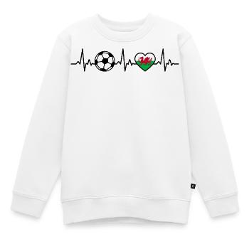 Football du Pays de Galles Heartbeat - Sweat Premium enfant bio - blanc - Devant - AI Model Kid Male (0cm)