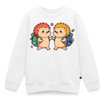 petits hérissons - Sweat Premium enfant bio - blanc - Devant - AI Model Kid Male (0cm)