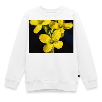 Blühender Ruccula  - Kinder Premium Organic Sweatshirt - Weiß - Vorne - AI Model Kid Male (0cm)