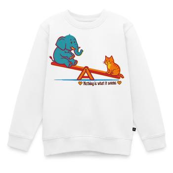 Nichts ist, wie es scheint - Kinder Premium Organic Sweatshirt - Weiß - Vorne - AI Model Kid Male (0cm)