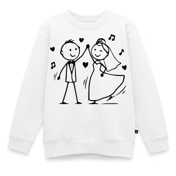 Hochzeitspaar Cartoon tanzen - Kinder Premium Organic Sweatshirt - Weiß - Vorne - AI Model Kid Male (0cm)