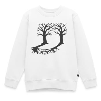 Verflochtene Waldwurzeln minimalistische Silhouette - Kinder Premium Organic Sweatshirt - Weiß - Vorne - AI Model Kid Male (0cm)