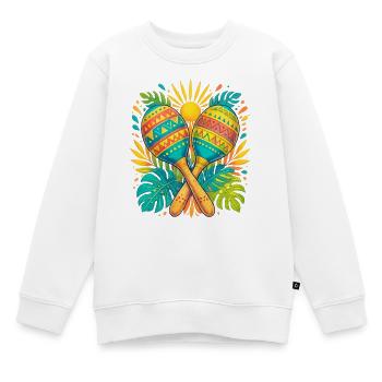 Maracas tropicales - Sweat Premium enfant bio - blanc - Devant - AI Model Kid Male (0cm)