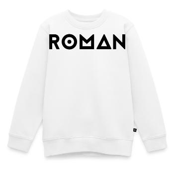 Vorname Roman - Kinder Premium Organic Sweatshirt - Weiß - Vorne - AI Model Kid Male (0cm)