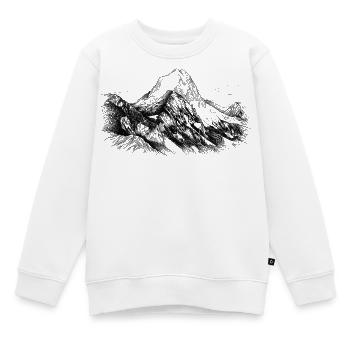 Lugauer Silhouette | Matterhorn der Steiermark |  - Kinder Premium Organic Sweatshirt - Weiß - Vorne - AI Model Kid Male (0cm)