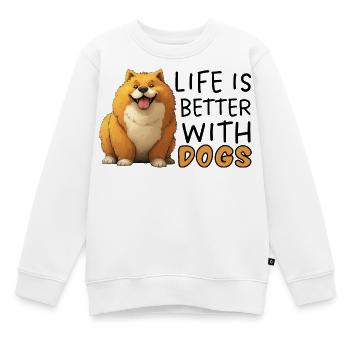 Das Leben ist besser mit Hunden Pembroke Welsh Corgi - Kinder Premium Organic Sweatshirt - Weiß - Vorne - AI Model Kid Male (0cm)