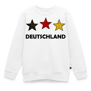 Drei farbige Sterne Deutschland - Kinder Premium Organic Sweatshirt - Weiß - Vorne - AI Model Kid Male (0cm)