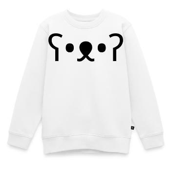 Kuma Bär ʕ•ᴥ•ʔ süßes Bären Emoticon - Kinder Premium Organic Sweatshirt - Weiß - Vorne - AI Model Kid Male (0cm)