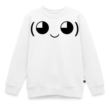 Émoticon kawaii Sourire (◕‿◕) Mignon - Sweat Premium enfant bio - blanc - Devant - AI Model Kid Male (0cm)