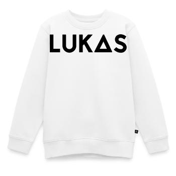 Vorname Lukas - Kinder Premium Organic Sweatshirt - Weiß - Vorne - AI Model Kid Male (0cm)