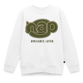 NAP – Später verfügbar | Schlafende Katze - Kinder Premium Organic Sweatshirt - Weiß - Vorne - AI Model Kid Male (0cm)