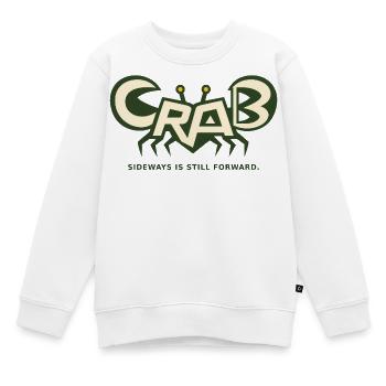 CRAB – seitlich bedeutet auch vorwärts - Kinder Premium Organic Sweatshirt - Weiß - Vorne - AI Model Kid Male (0cm)