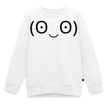 Staunendes Emoticon (ʘ‿ʘ) große Augen - Kinder Premium Organic Sweatshirt - Weiß - Vorne - AI Model Kid Male (0cm)