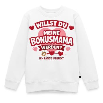 Willst du meine Bonusmama werden? Herzensfrage - Kinder Premium Organic Sweatshirt - Weiß - Vorne - AI Model Kid Male (0cm)