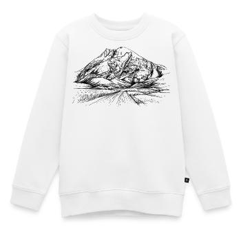 Silhouette à Haute Bouche | Sommet de la chaîne de Mieminger - Sweat Premium enfant bio - blanc - Devant - AI Model Kid Male (0cm)