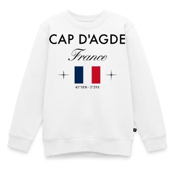 Cap d'Agde Frankreich Koordinaten Reise Souvenir - Kinder Premium Organic Sweatshirt - Weiß - Vorne - AI Model Kid Male (0cm)