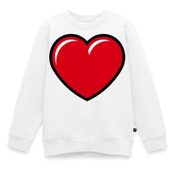 Herz / Herzchen (Liebe / Symbol / Red Black) - Kinder Premium Organic Sweatshirt - Weiß - Vorne - AI Model Kid Male (0cm)