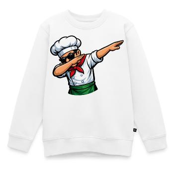 Dabbing Italienischer Pizzabäcker - Kinder Premium Organic Sweatshirt - Weiß - Vorne - AI Model Kid Male (0cm)