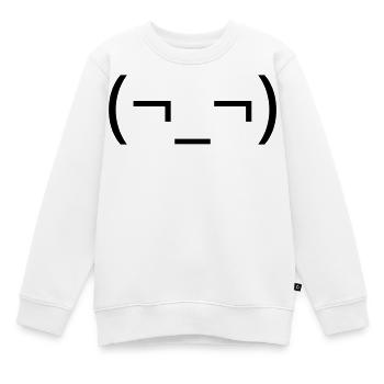 Trockener Seitenblick (¬_¬) genervtes Emote - Kinder Premium Organic Sweatshirt - Weiß - Vorne - AI Model Kid Male (0cm)