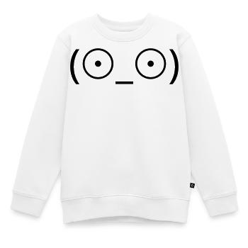 Emote de choc (☉_☉) Kaomoji aux grands yeux - Sweat Premium enfant bio - blanc - Devant - AI Model Kid Male (0cm)