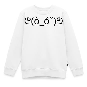 Émote Muscle ᕦ(ò_ó ˇ)ᕤ Kaomoji Fort - Sweat Premium enfant bio - blanc - Devant - AI Model Kid Male (0cm)