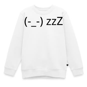 Émotique (-_-) zzZ de sommeil Kaomoji fatigué - Sweat Premium enfant bio - blanc - Devant - AI Model Kid Male (0cm)
