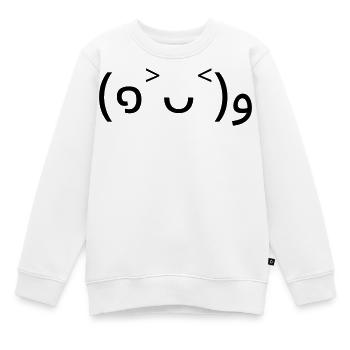 Anfeuerndes Emote (๑˃ᴗ˂)ﻭ gute Laune - Kinder Premium Organic Sweatshirt - Weiß - Vorne - AI Model Kid Male (0cm)