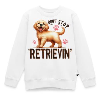 Golden Retriever nicht aufhören Retrievin Design-Merch - Kinder Premium Organic Sweatshirt - Weiß - Vorne - AI Model Kid Male (0cm)