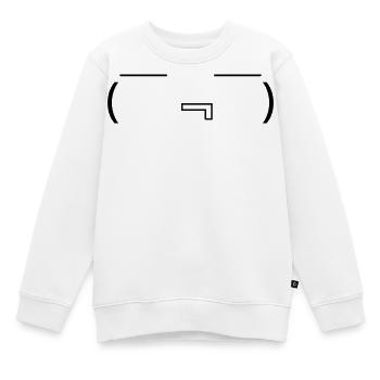 Émotique ( ̄『 ̄) affamée Kaomoji bave - Sweat Premium enfant bio - blanc - Devant - AI Model Kid Male (0cm)