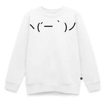Émote Détendue ヽ( ́ー')ノ Kaomoji insouciant - Sweat Premium enfant bio - blanc - Devant - AI Model Kid Male (0cm)