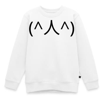 Émotique (^人^) de supplication merci Kaomoji - Sweat Premium enfant bio - blanc - Devant - AI Model Kid Male (0cm)