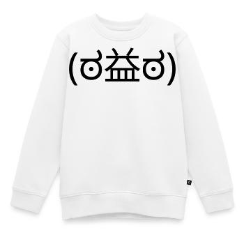 Wütendes Emote (ಠ益ಠ) Angry Disapproval - Kinder Premium Organic Sweatshirt - Weiß - Vorne - AI Model Kid Male (0cm)