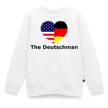 Herzflagge USADeutschland Fusion - Kinder Premium Organic Sweatshirt - Weiß - Vorne - AI Model Kid Male (0cm)