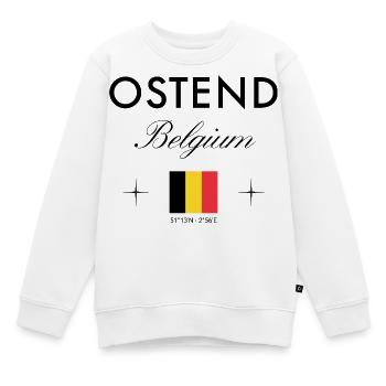 Ostende Belgique Coordonnées Souvenir de voyage - Sweat Premium enfant bio - blanc - Devant - AI Model Kid Male (0cm)