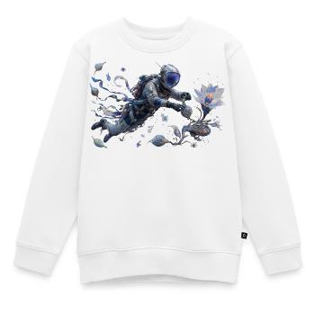 Astronaute floral en vol aquarelle - Sweat Premium enfant bio - blanc - Devant - AI Model Kid Male (0cm)