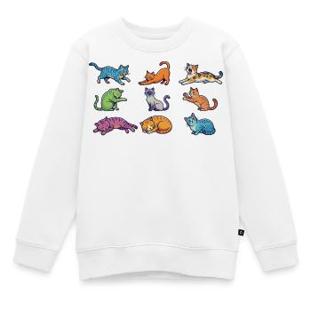 Bunte Katzen: Süße Comic Kätzchen Pop-Art - Kinder Premium Organic Sweatshirt - Weiß - Vorne - AI Model Kid Male (0cm)