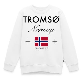 Tromsø Norwegen Koordinaten Reise Souvenir - Kinder Premium Organic Sweatshirt - Weiß - Vorne - AI Model Kid Male (0cm)