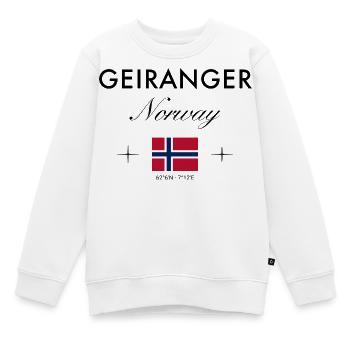 Geiranger Norvège Coordonnées Souvenir de voyage - Sweat Premium enfant bio - blanc - Devant - AI Model Kid Male (0cm)