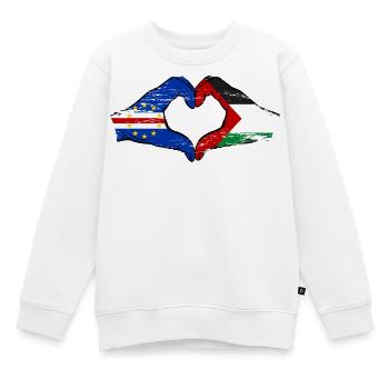 Kap Verde Palaestina Flagge Hände Herzform used - Kinder Premium Organic Sweatshirt - Weiß - Vorne - AI Model Kid Male (0cm)