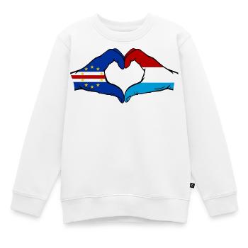 Drapeau du Luxembourg du Cap-Vert Mains en forme de cœur - Sweat Premium enfant bio - blanc - Devant - AI Model Kid Male (0cm)